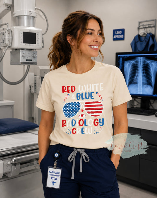 Patriotic Radiology Shirt | Red White and Blue Radiology Crew Tee | X Ray Tech Fourth of July Shirt | CT Tech Gift | Bella Canvas 3001
