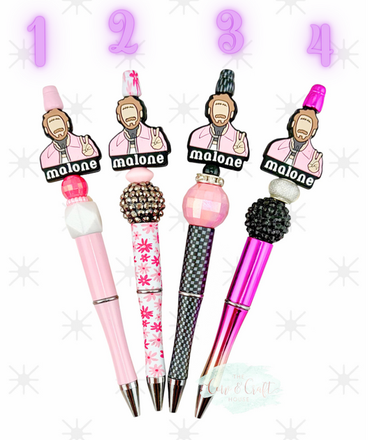 Post Malone Beaded Pen, Teacher Gift, Black Ink