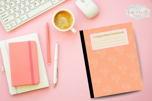Orange Cactus Composition Notebook | Cute Desert Journal | College or Wide Ruled Notebook | Cactus Lover Gift | Student Notebook | Teacher Journal