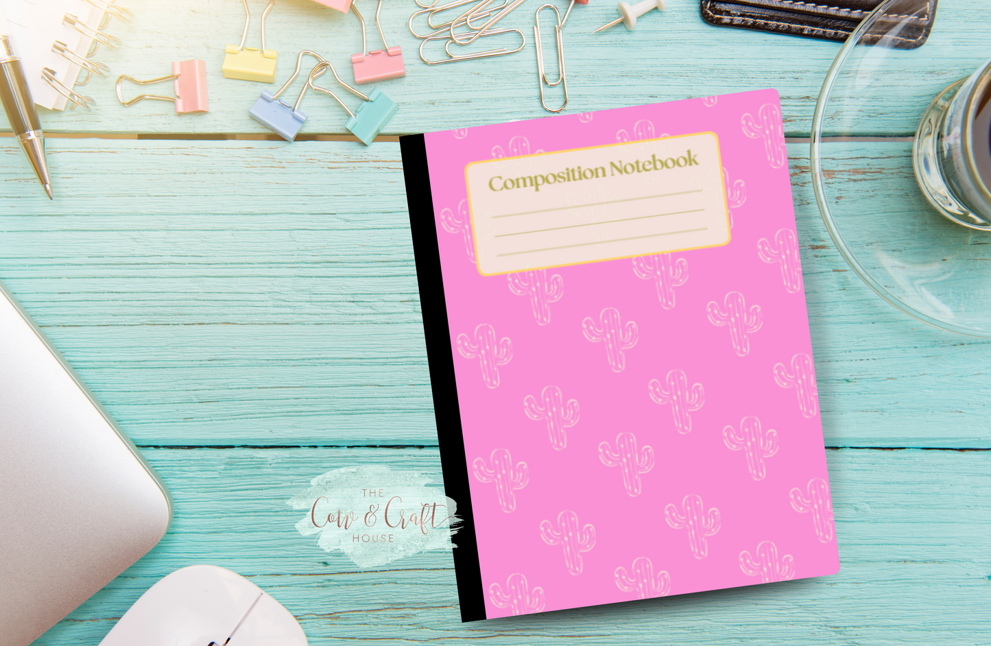 Pink Cactus Composition Notebook | Pink Journal | Cute Cactus Notebook | College or Wide Ruled Notebook | Teacher Journal | Student Gift