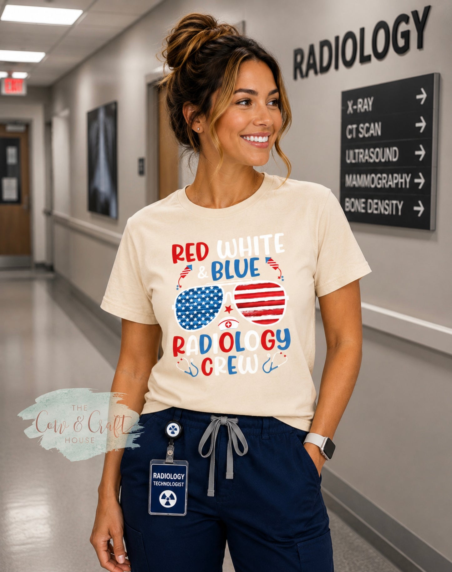 Patriotic Radiology Shirt | Red White and Blue Radiology Crew Tee | X Ray Tech Fourth of July Shirt | CT Tech Gift | Bella Canvas 3001