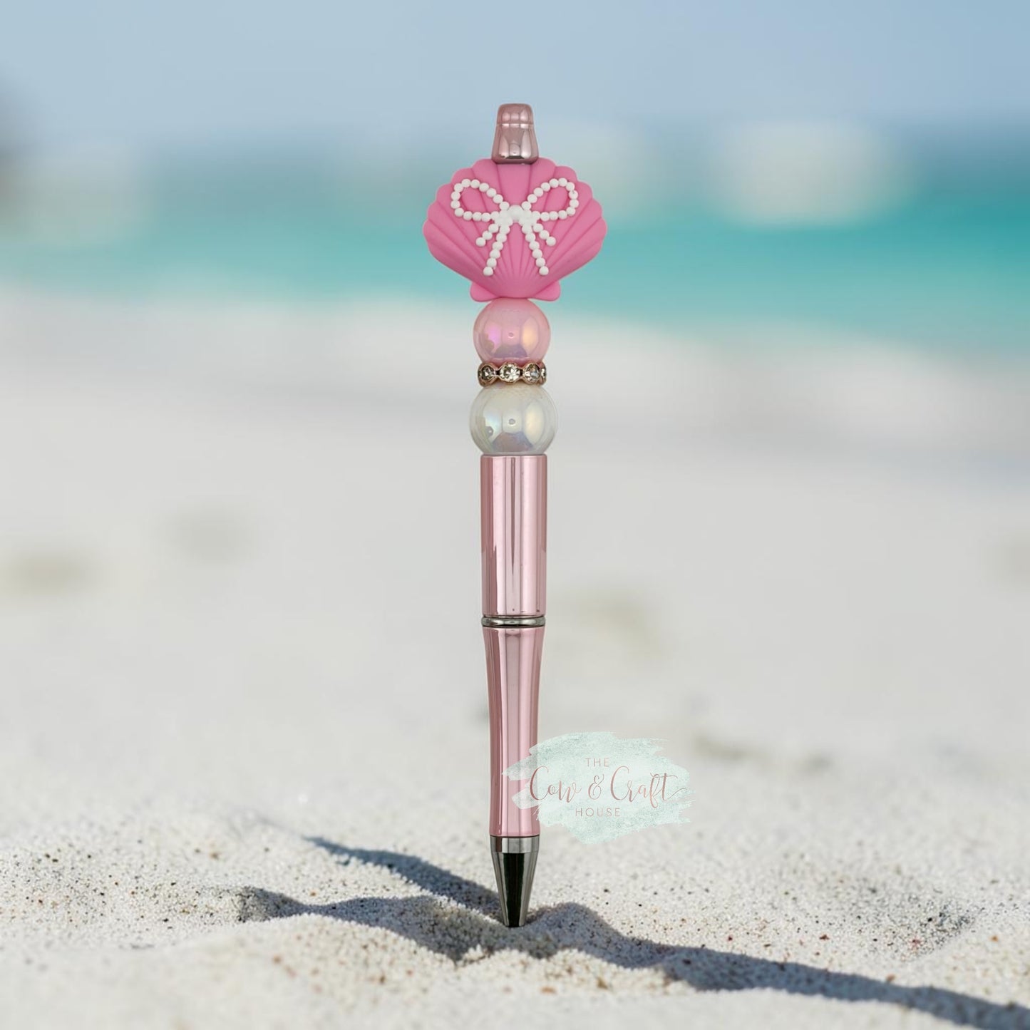 Beaded Pen: Gnome, Pink Seashell, Panda- Novelty Ballpoint Pen