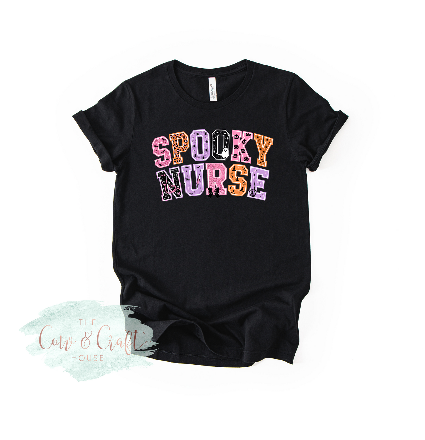 Spooky Nurse Shirt, Halloween Nurse Tee, Nurse Halloween Shirt, Spooky Season Nurse Gift, RN Shirt, Bella Canvas 3001 Nurse Tee