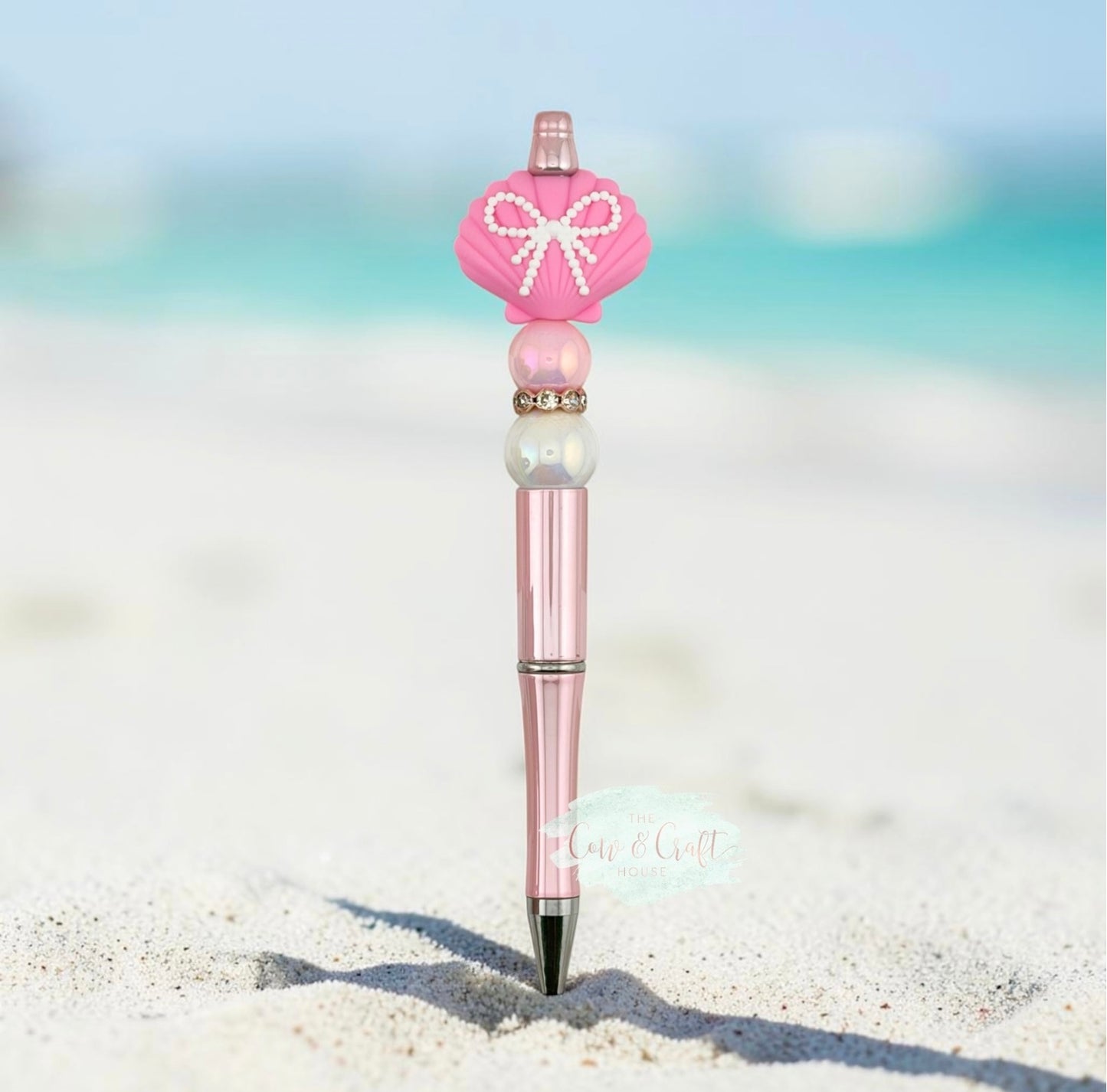 Beaded Pen: Gnome, Pink Seashell, Panda- Novelty Ballpoint Pen