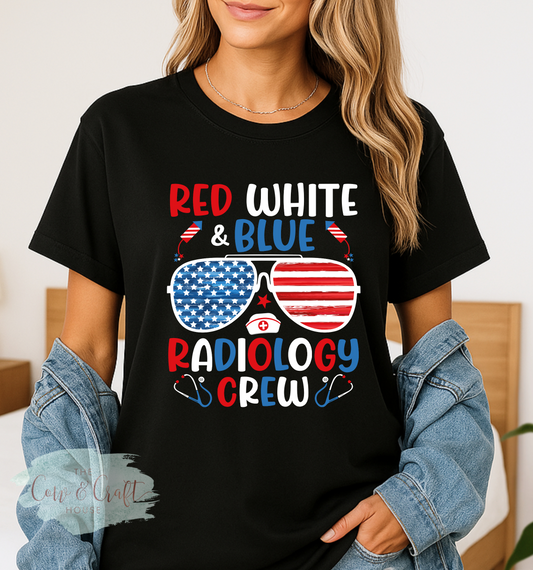 Patriotic Radiology Shirt | Red White and Blue Radiology Crew Tee | X Ray Tech Fourth of July Shirt | CT Tech Gift | Bella Canvas 3001