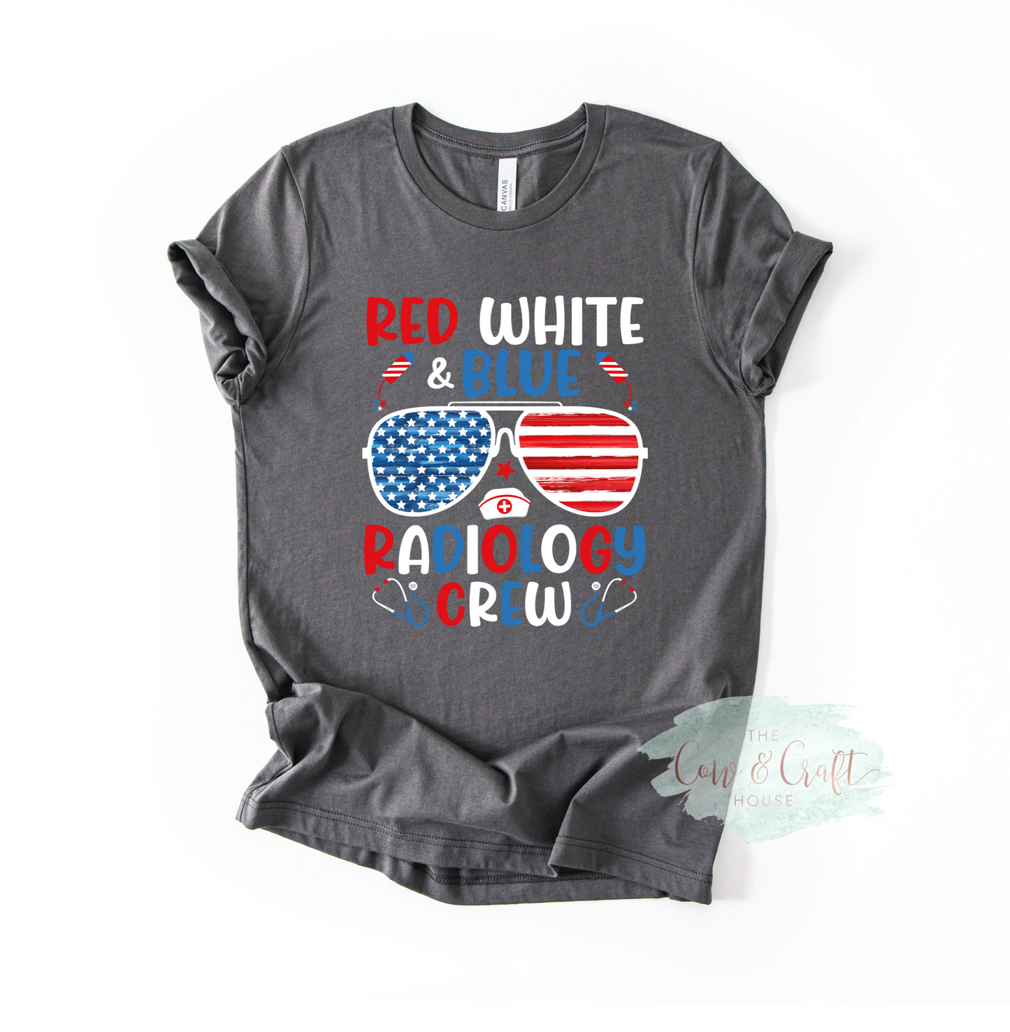 Patriotic Radiology Shirt | Red White and Blue Radiology Crew Tee | X Ray Tech Fourth of July Shirt | CT Tech Gift | Bella Canvas 3001