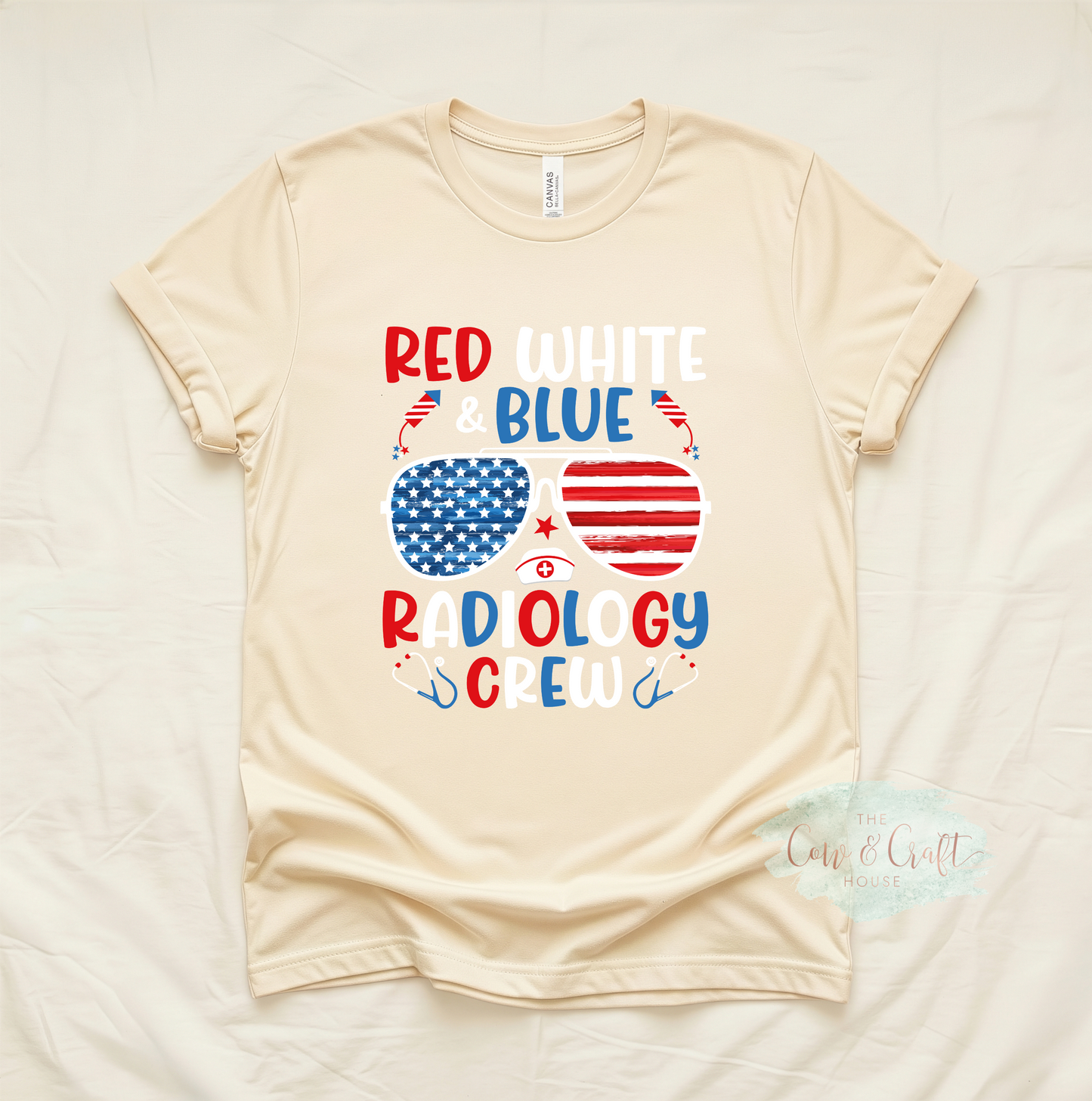 Patriotic Radiology Shirt | Red White and Blue Radiology Crew Tee | X Ray Tech Fourth of July Shirt | CT Tech Gift | Bella Canvas 3001