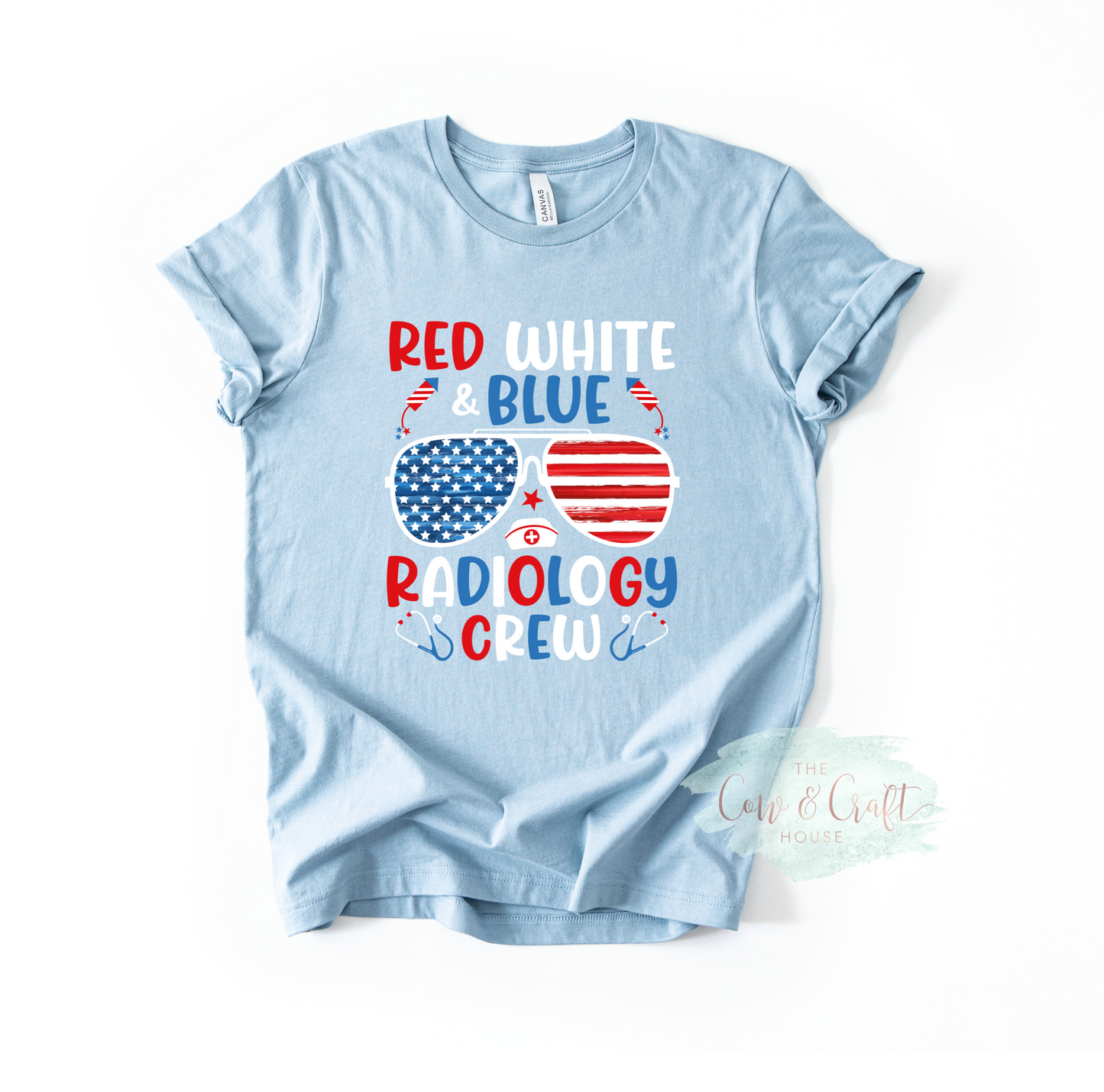 Patriotic Radiology Shirt | Red White and Blue Radiology Crew Tee | X Ray Tech Fourth of July Shirt | CT Tech Gift | Bella Canvas 3001