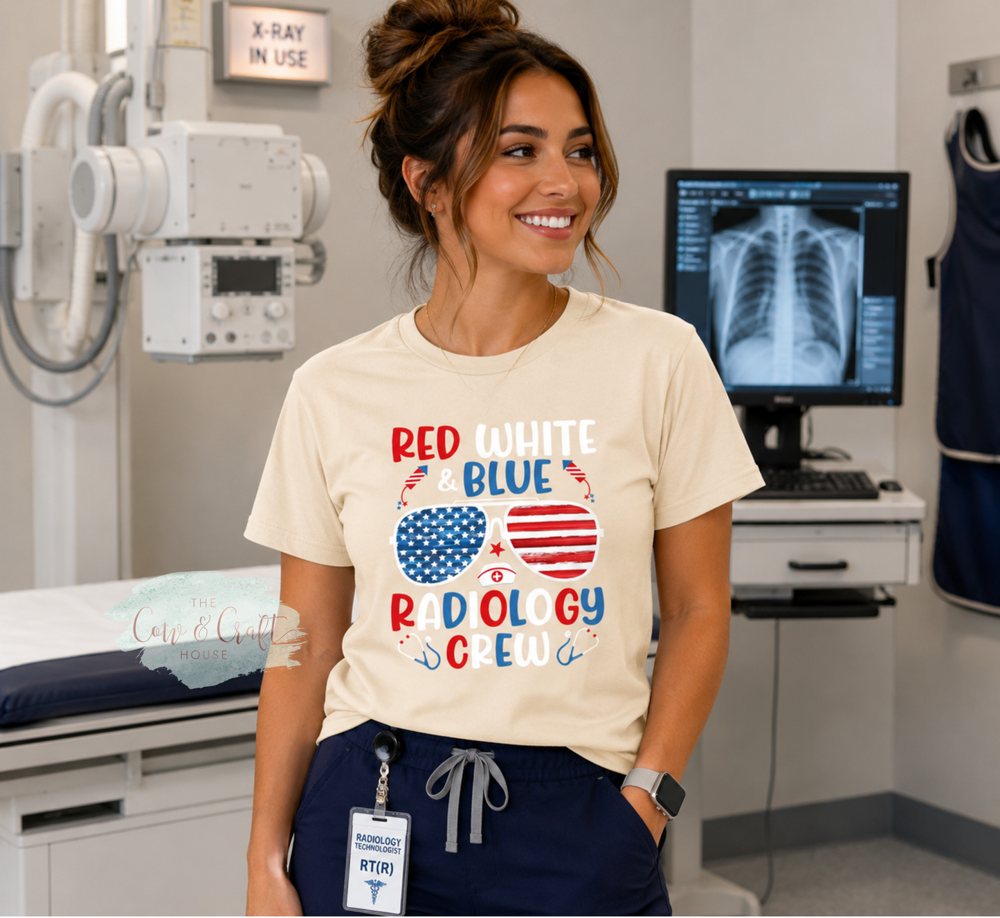 Patriotic Radiology Shirt | Red White and Blue Radiology Crew Tee | X Ray Tech Fourth of July Shirt | CT Tech Gift | Bella Canvas 3001