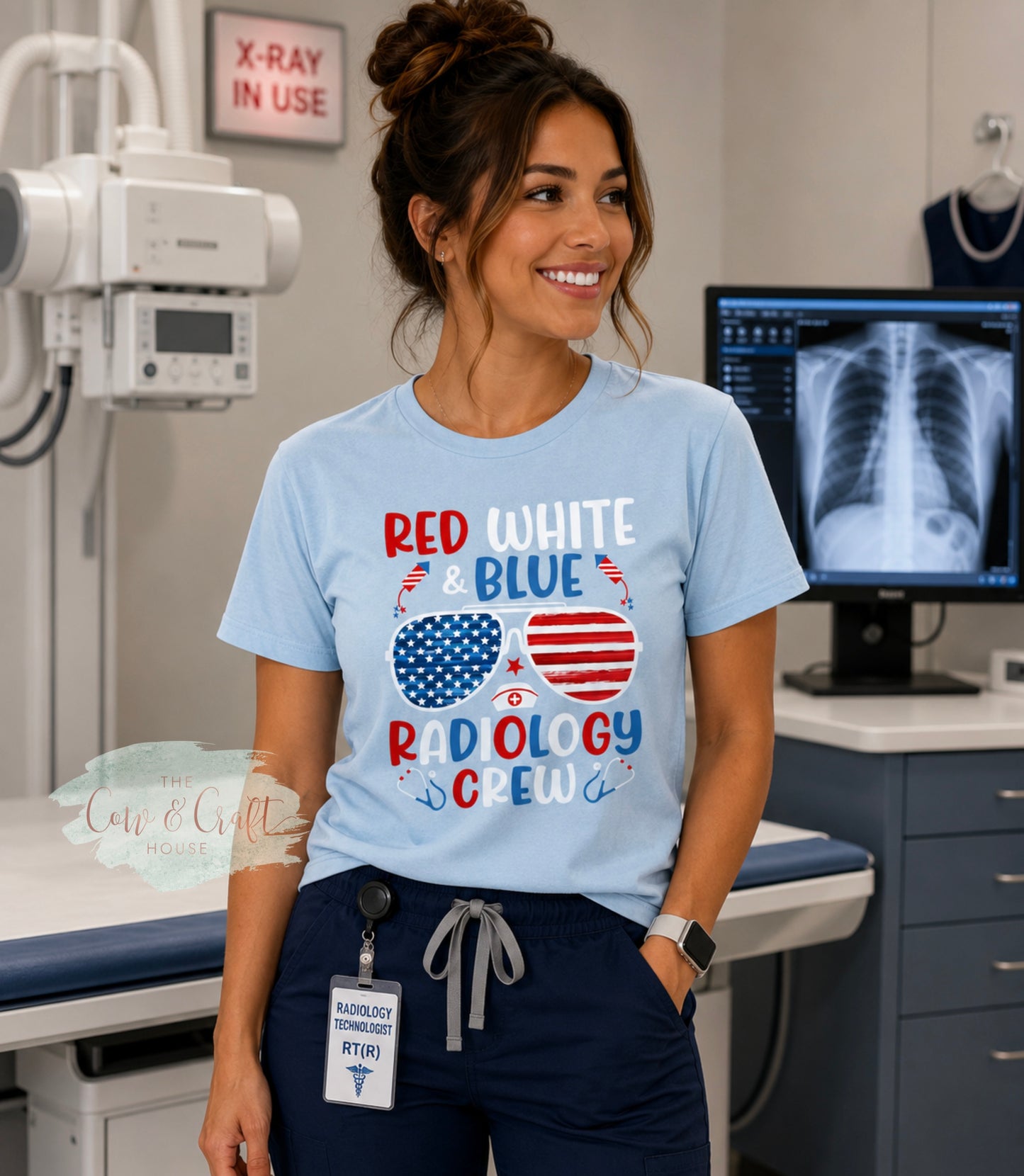 Patriotic Radiology Shirt | Red White and Blue Radiology Crew Tee | X Ray Tech Fourth of July Shirt | CT Tech Gift | Bella Canvas 3001