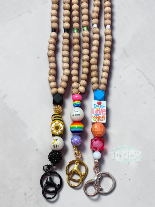 Teacher Breakaway Lanyard | Wood Bead Lanyard | Choose Your Style | Teacher Gift | Badge Holder