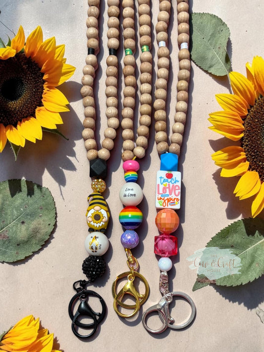 Teacher Breakaway Lanyard | Wood Bead Lanyard | Choose Your Style | Teacher Gift | Badge Holder