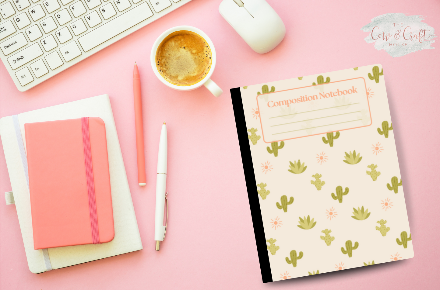 Cream Cactus Composition Notebook |Cactus Journal | College or Wide Ruled Notebook | Cute Desert Notebook | Student Journal | Teacher Gift
