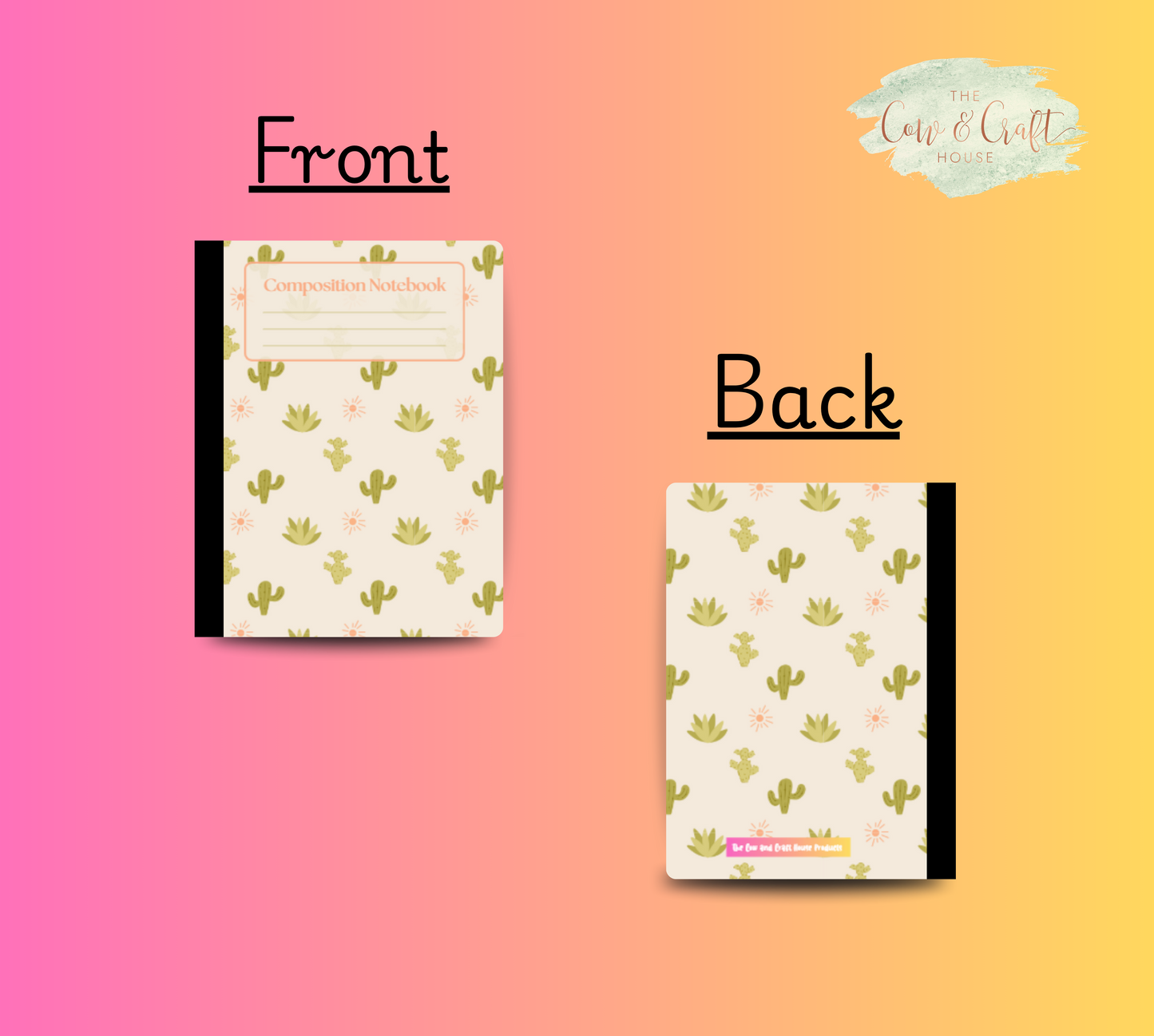 Cream Cactus Composition Notebook |Cactus Journal | College or Wide Ruled Notebook | Cute Desert Notebook | Student Journal | Teacher Gift