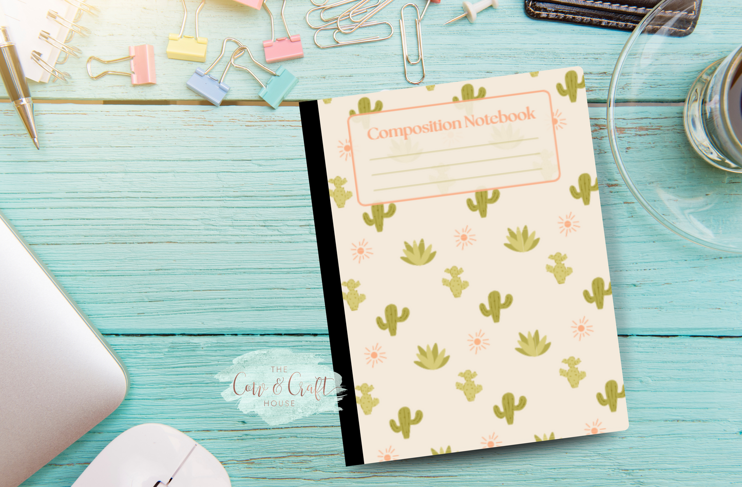Cream Cactus Composition Notebook |Cactus Journal | College or Wide Ruled Notebook | Cute Desert Notebook | Student Journal | Teacher Gift
