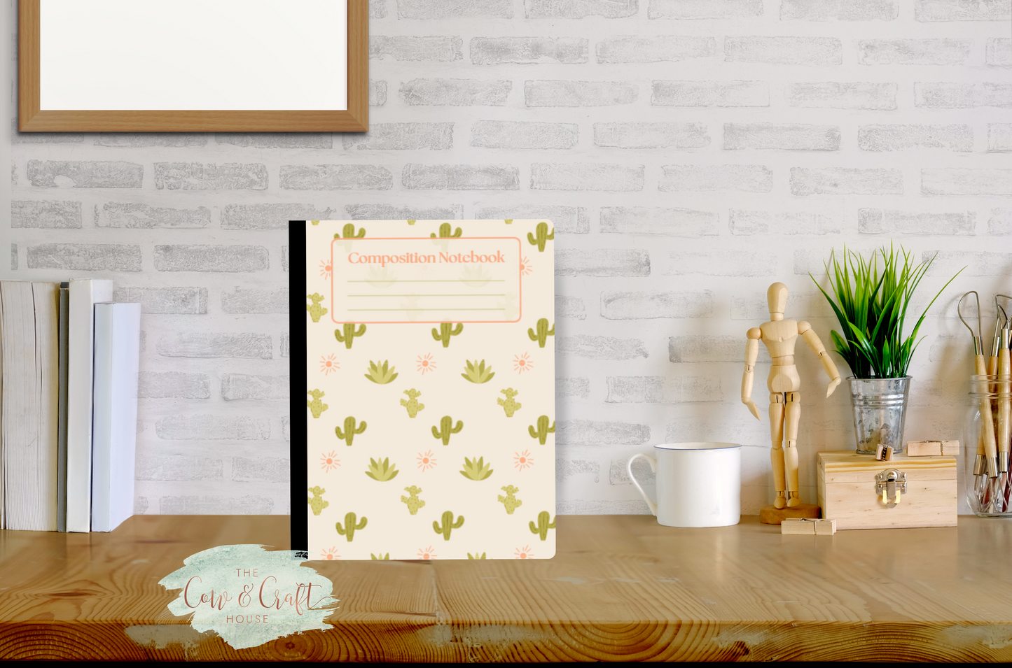 Cream Cactus Composition Notebook |Cactus Journal | College or Wide Ruled Notebook | Cute Desert Notebook | Student Journal | Teacher Gift