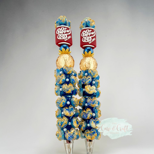 Dr Pepper Beaded Pen – Black Ink Twist Pen