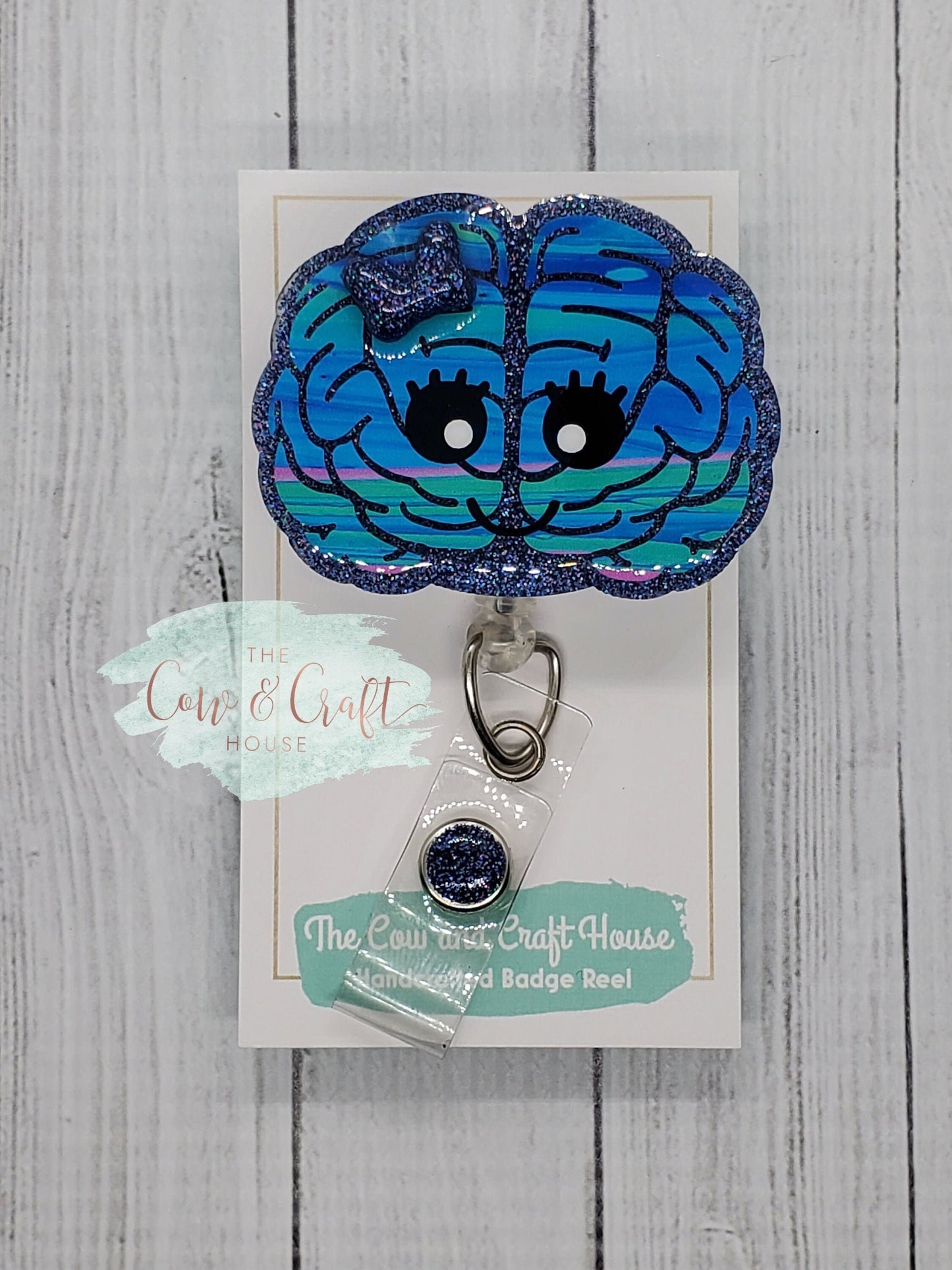 Brain Badge Reel • Retractable ID Holder, Neurology Gift