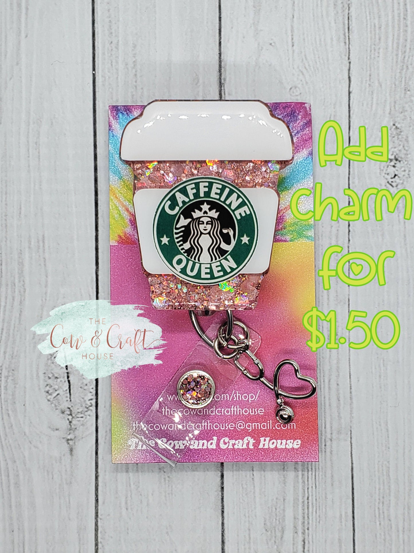Camper Badge Reel: Glitter RV Retractable ID Holder