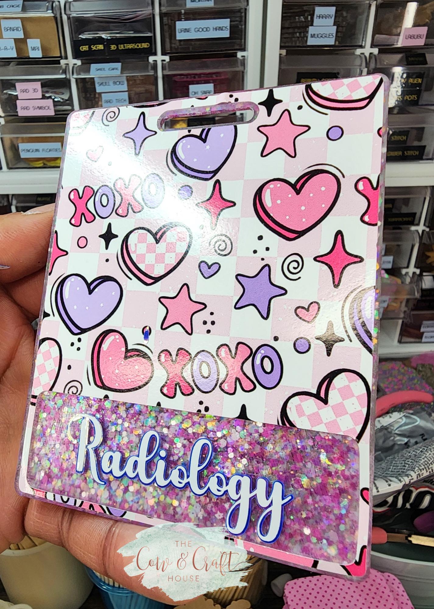 Valentine's Radiology Badge Buddy, Extended Horizontal ID Holder