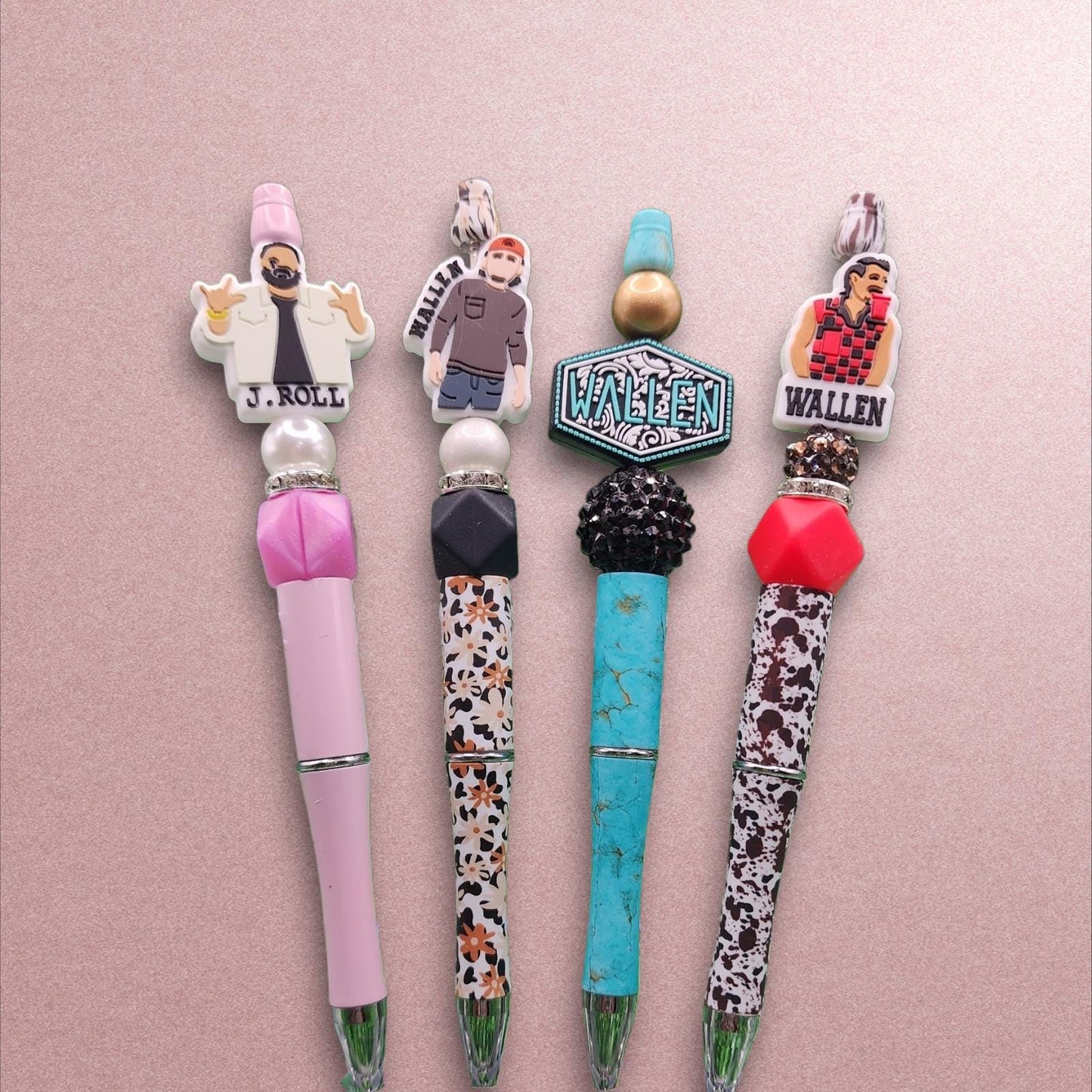 Beaded Pen: Morgan Wallen, Jelly Roll, Custom Silicone Bead Pen