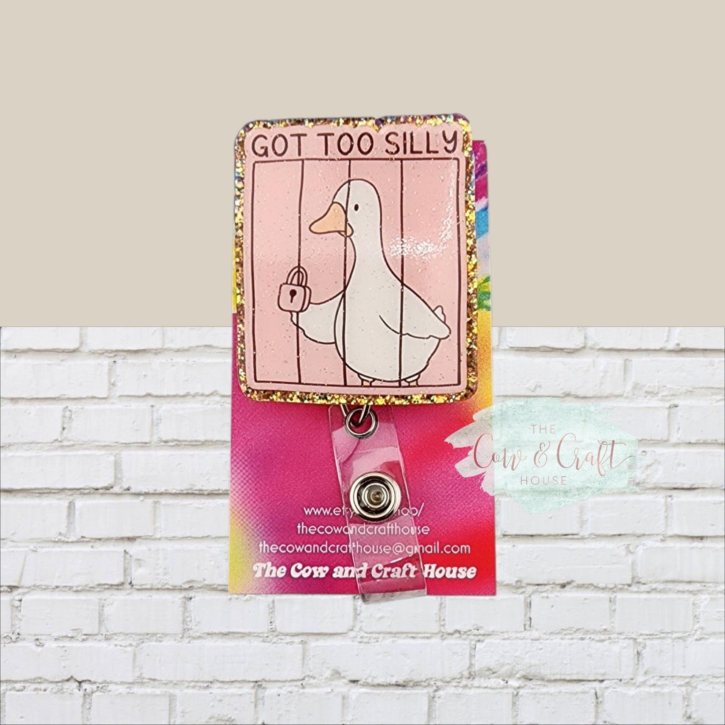 Silly Goose Badge Reel, Nurse Goose Badge ID Holder, Medical Name Holder