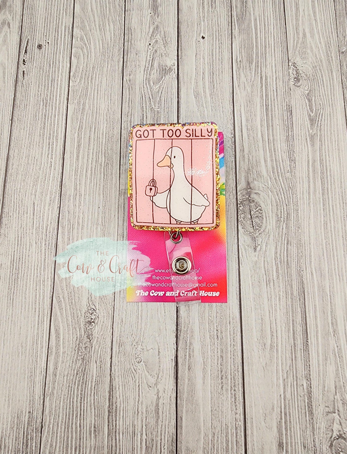 Silly Goose Badge Reel, Nurse Goose Badge ID Holder, Medical Name Holder