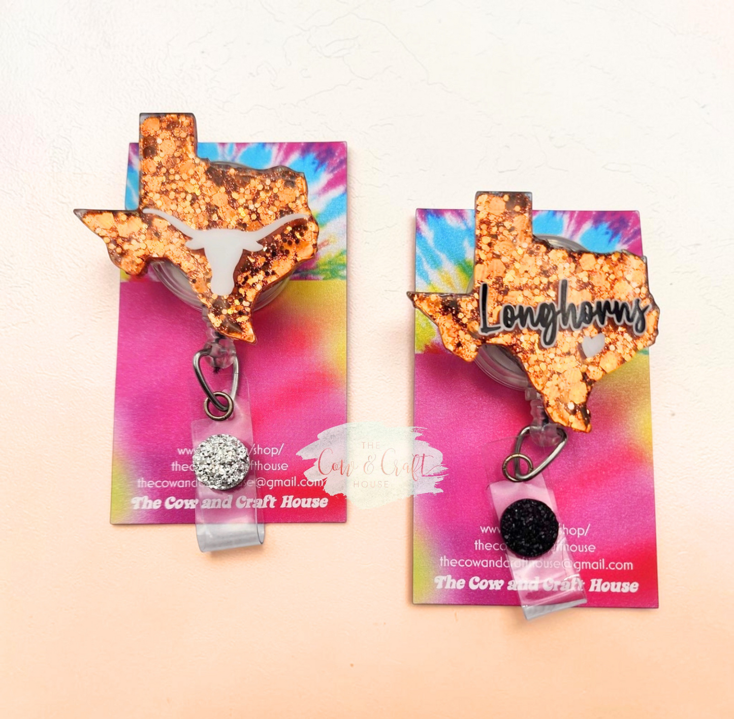 Texas Badge Reel | Nurse Texas ID Holder | Retractable Badge Reel | Radiology Technologist Badge Reel | Longhorns Badge Reel
