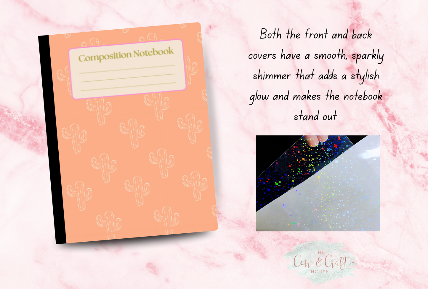 Orange Cactus Composition Notebook | Cute Desert Journal | College or Wide Ruled Notebook | Cactus Lover Gift | Student Notebook | Teacher Journal