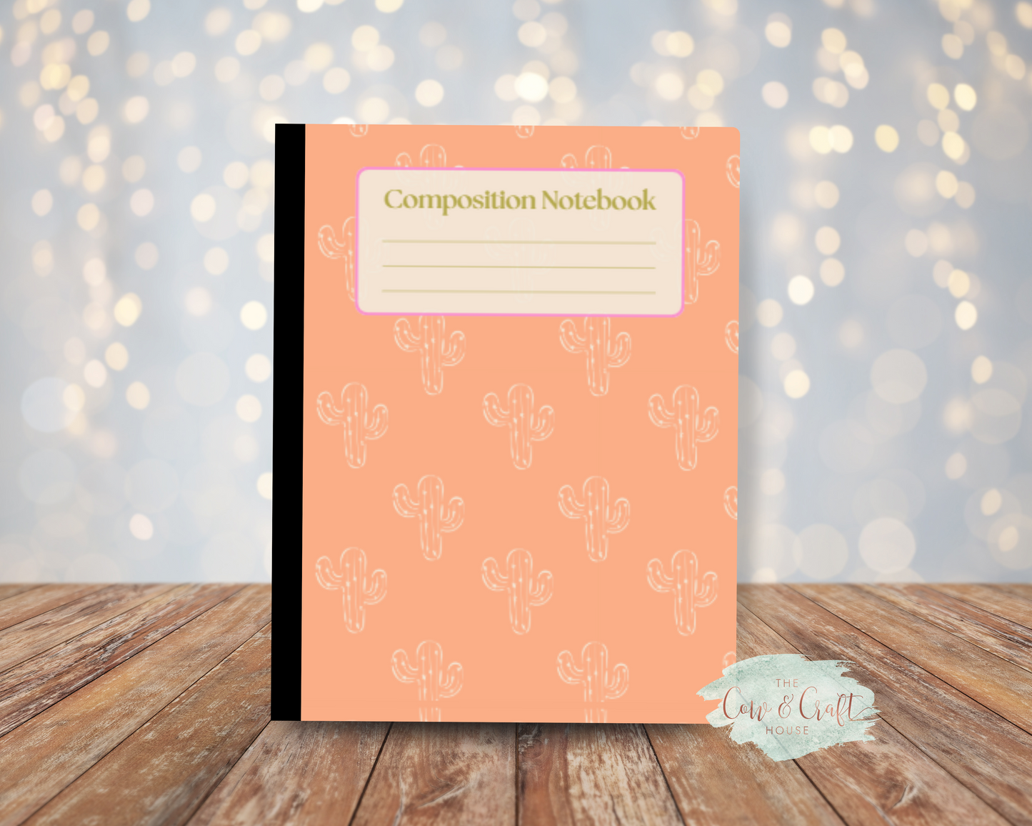 Orange Cactus Composition Notebook | Cute Desert Journal | College or Wide Ruled Notebook | Cactus Lover Gift | Student Notebook | Teacher Journal
