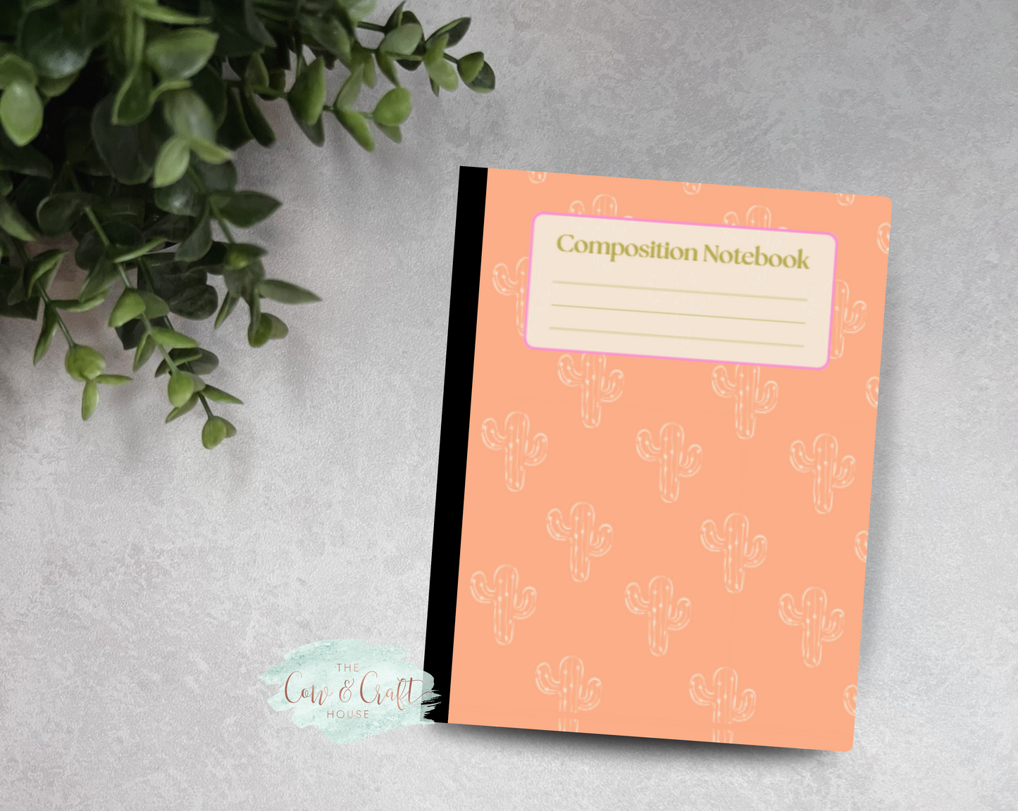 Orange Cactus Composition Notebook | Cute Desert Journal | College or Wide Ruled Notebook | Cactus Lover Gift | Student Notebook | Teacher Journal