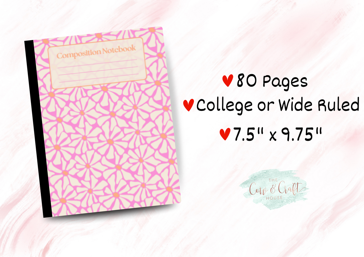 Cute Composition Notebook | College Ruled or Wide Ruled Journal | Student Notebook | Teacher Gift | Writing Journal | School Supplies