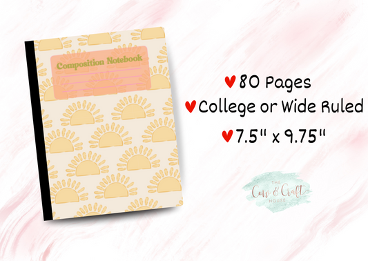 Cute Composition Notebook | College Ruled or Wide Ruled Journal | Student Notebook | Teacher Gift | Writing Journal | School Supplies